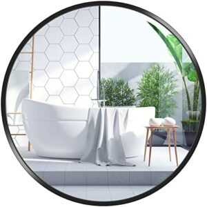 "Espejo circular negro para decoración de pared"