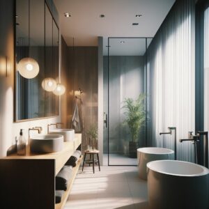 Detalles decorativos en un baño remodelado, añadiendo personalidad y calidez. Encuentra inspiración para tu proyecto de remodelación