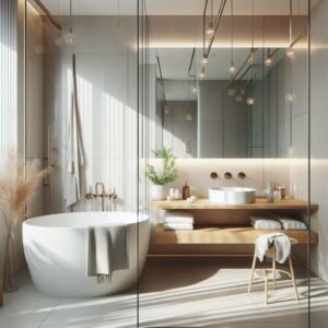 Imagen de baño moderno renovado con estilo y elegancia. Inspírate para tu próxima remodelación de baño